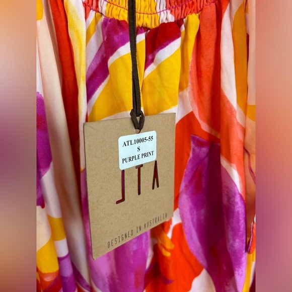 NWT Abel The Label Colorful Abstract Halter Maxi Dress Size Small - Picture 8 of 14
